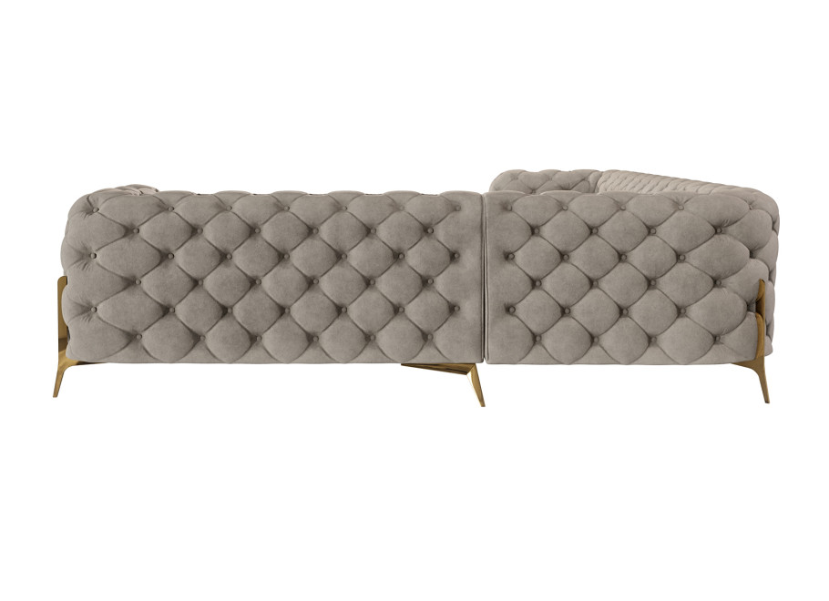 Luksusowy narożnik pikowany w stylu glamour Chesterfield TEO HIGH 3+E+2 3