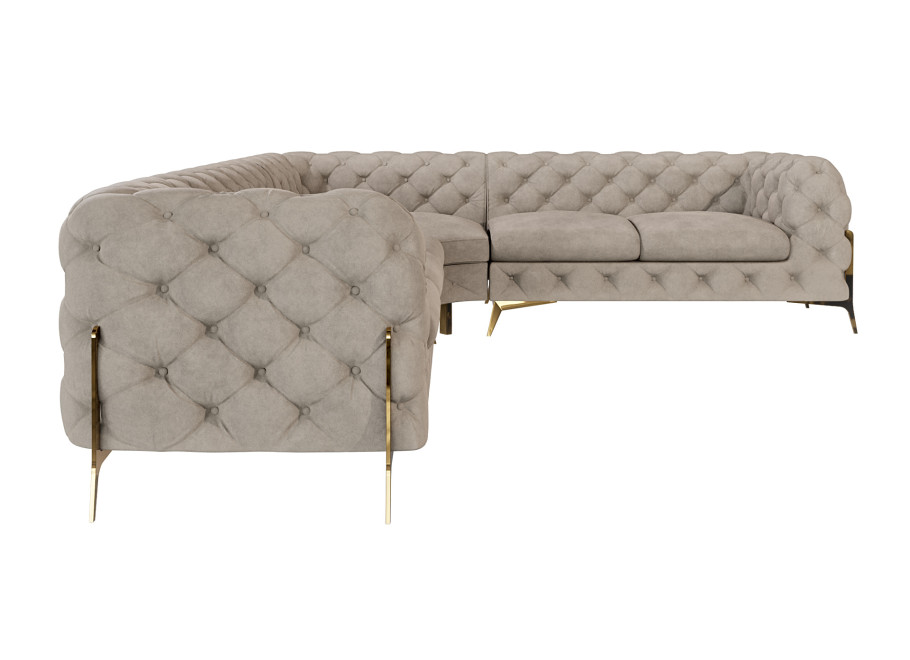 Luksusowy narożnik pikowany w stylu glamour Chesterfield TEO HIGH 3+E+2 4