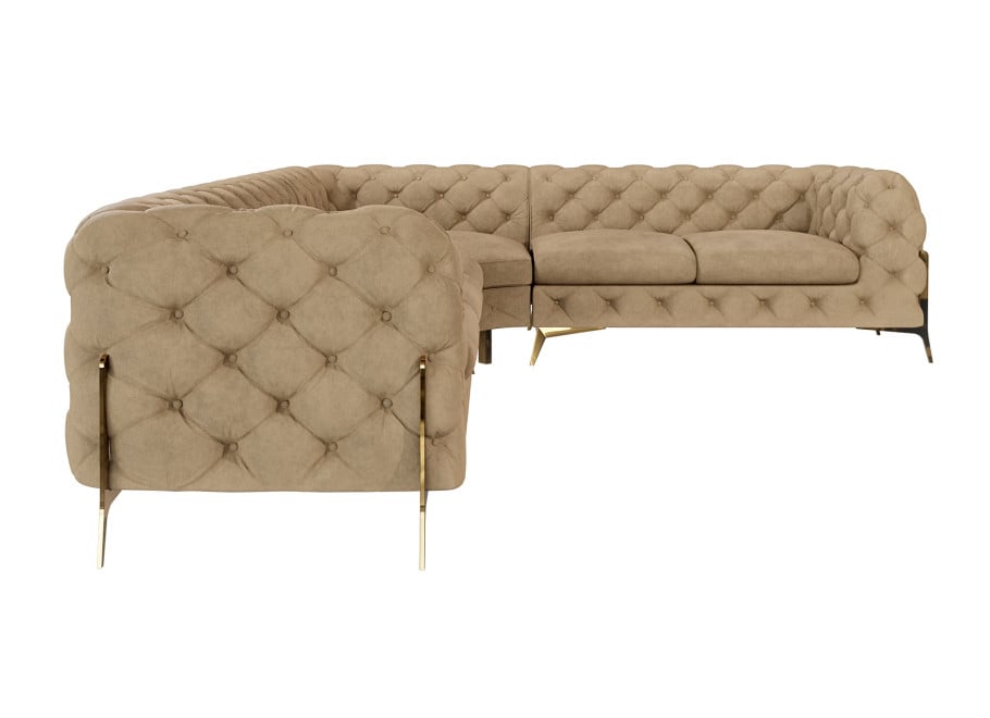 Duży narożnik pikowany TEO HIGH na wysokich nóżkach Chesterfield 3+E+2 4