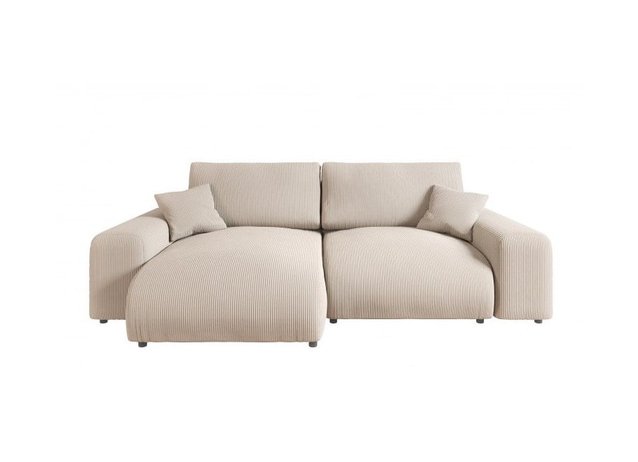 Beżowy narożnik nowoczesny z poduszkami Candi uniwersalna otomana - Lincoln 03