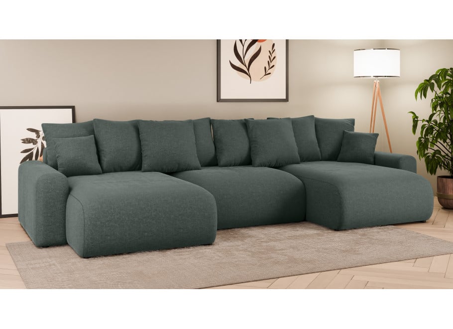 Sofa narożna Cleo Small z funkcją spania narożnik rozkładany z poduszkami 8