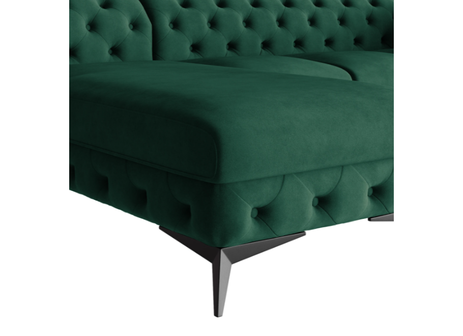 Duży Narożnik z otomaną TEO OT+3 pikowany Chesterfield na nóżkach 7