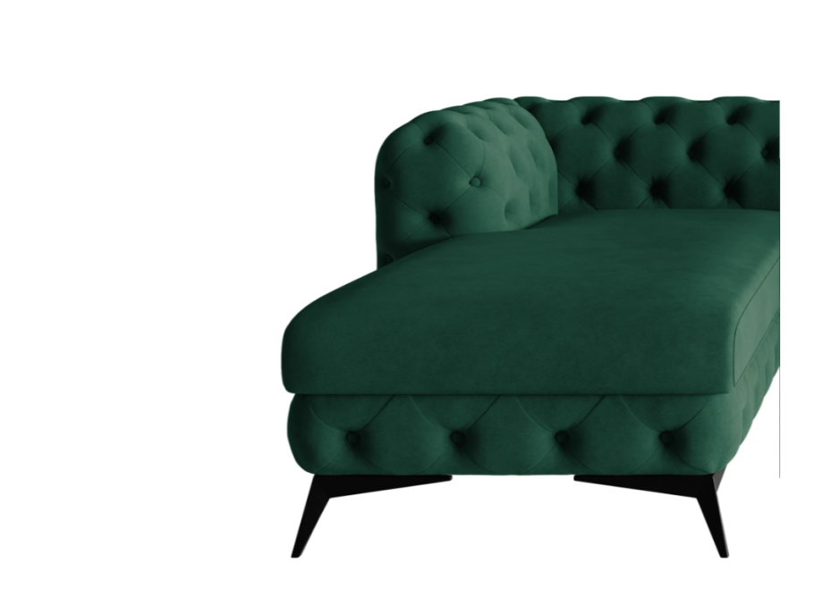 Duży Narożnik z otomaną TEO OT+3 pikowany Chesterfield na nóżkach 8