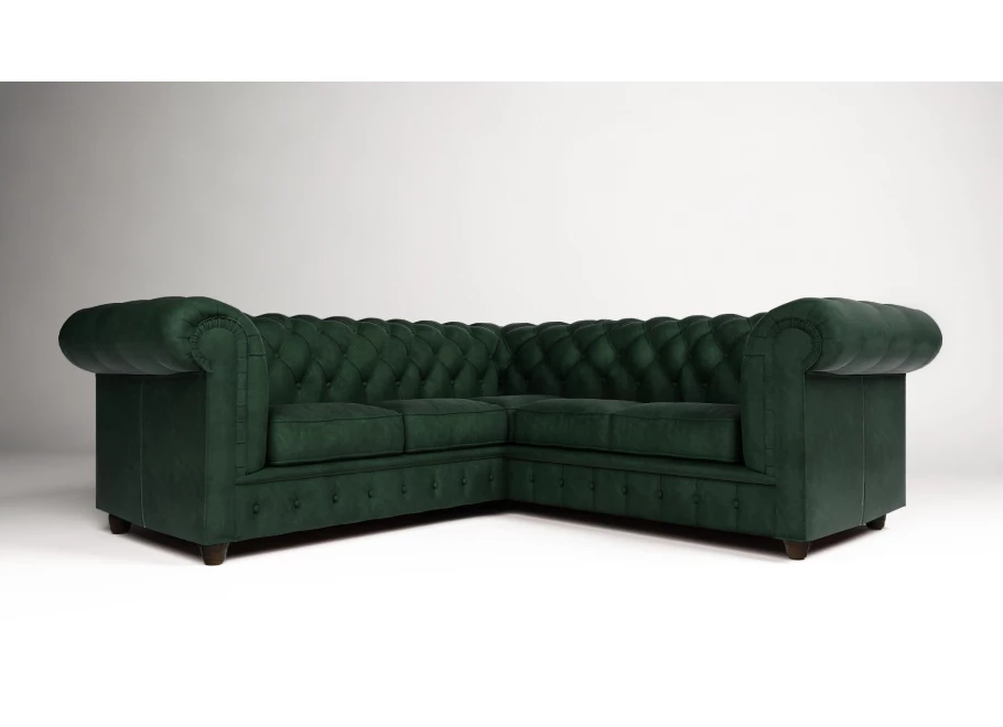 Narożnik pięcioosobowy pikowany Chesterfield SOLARIS 2+E+2