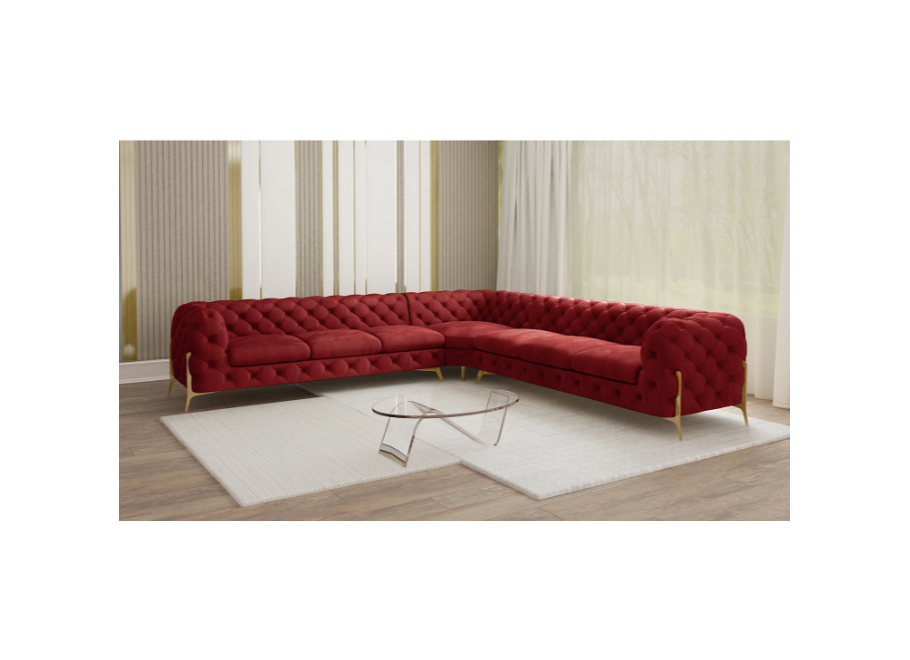 Narożnik siedmioosobowy pikowany glamour Chesterfield TEO HIGH 3+E+3 14