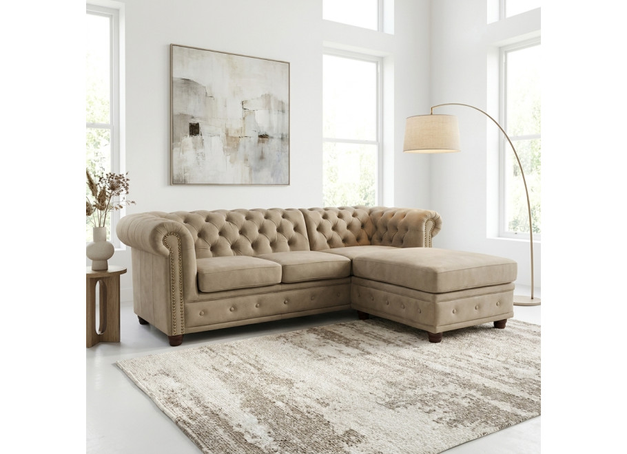 Narożnik czteroosobowy pikowany Chesterfield FELIX 2+OT - Riviera 21