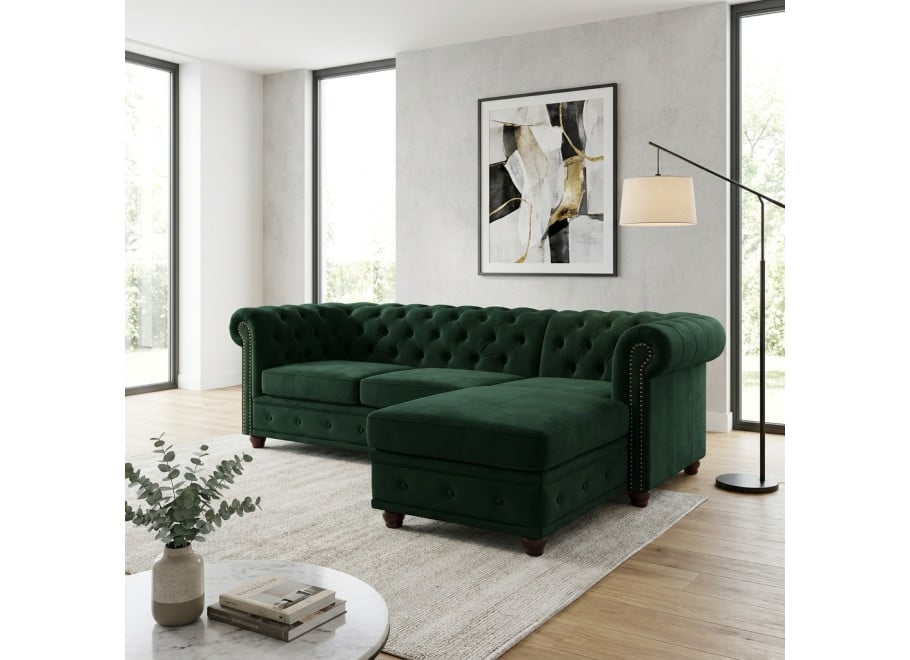 Narożnik czteroosobowy pikowany Chesterfield FELIX 2+OT - Riviera 38