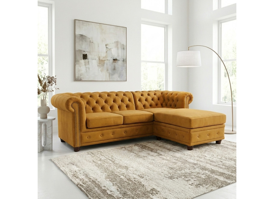 Narożnik czteroosobowy pikowany Chesterfield FELIX 2+OT - Riviera 41