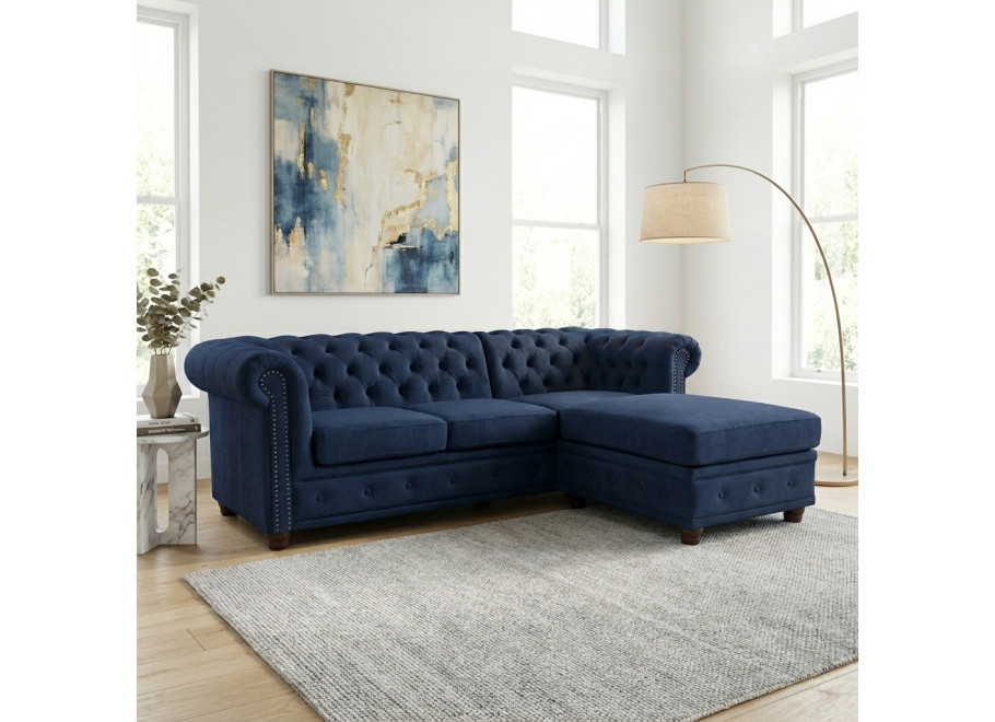 Narożnik czteroosobowy pikowany Chesterfield FELIX 2+OT - Riviera 81