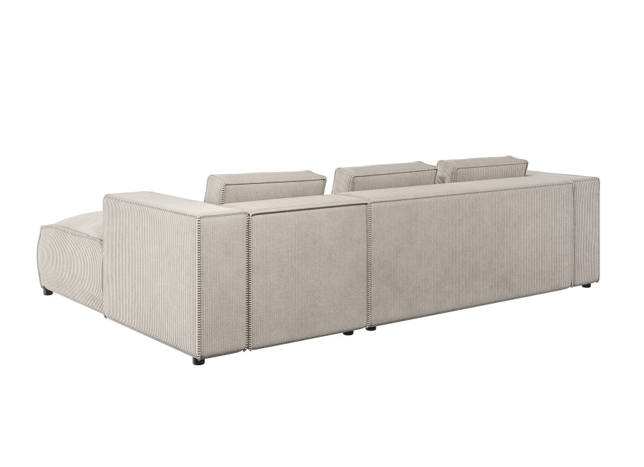 Narożnik czteroosobowy z poduszkami nowoczesny ESMO beżowy sztruks 3