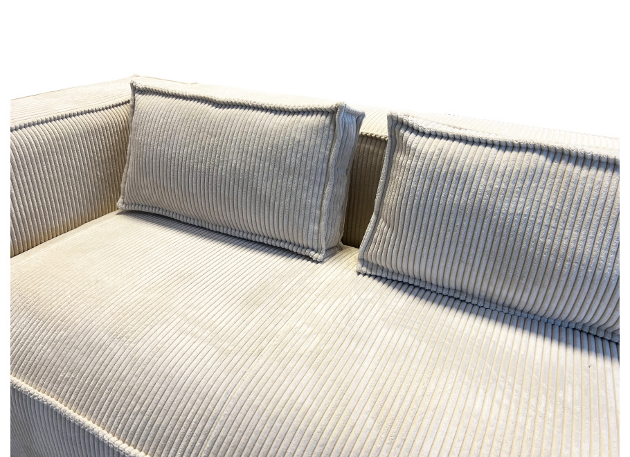 Narożnik czteroosobowy z poduszkami nowoczesny ESMO beżowy sztruks 7