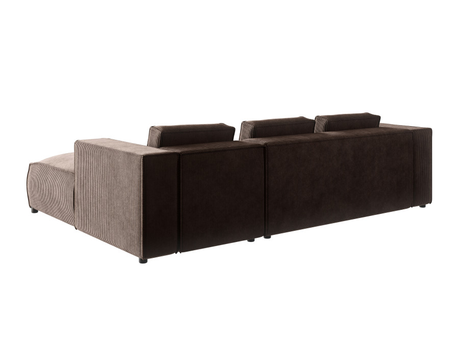 Narożnik L-kształtny ESMO z poduszkami nowoczesny ciemnobrązowy 3