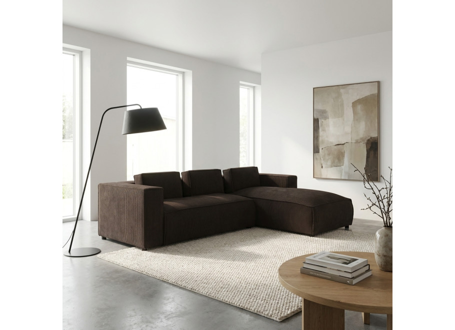 Narożnik L-kształtny ESMO z poduszkami nowoczesny ciemnobrązowy