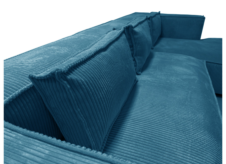 Wygodny narożnik L-kształtny ESMO z poduszkami nowoczesny sztruksowy 8