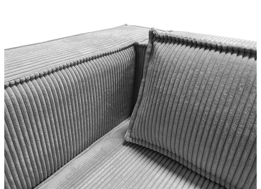 Szary narożnik L-kształtny ESMO z poduszkami nowoczesny sztruksowy 6