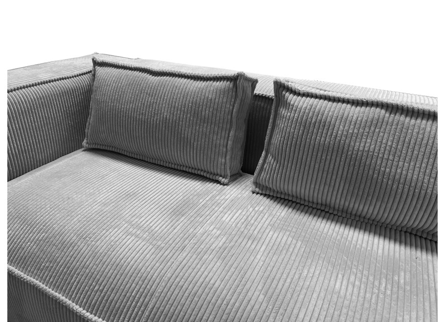 Szary narożnik L-kształtny ESMO z poduszkami nowoczesny sztruksowy 9
