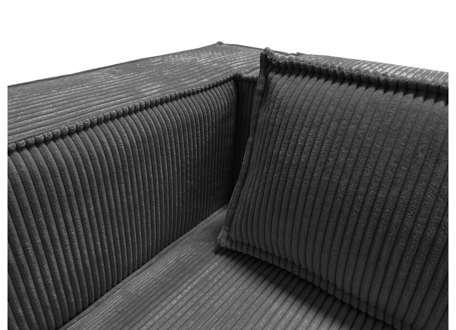 Narożnik L-kształtny ESMO grafitowy z poduszkami sztruksowa tkanina 8