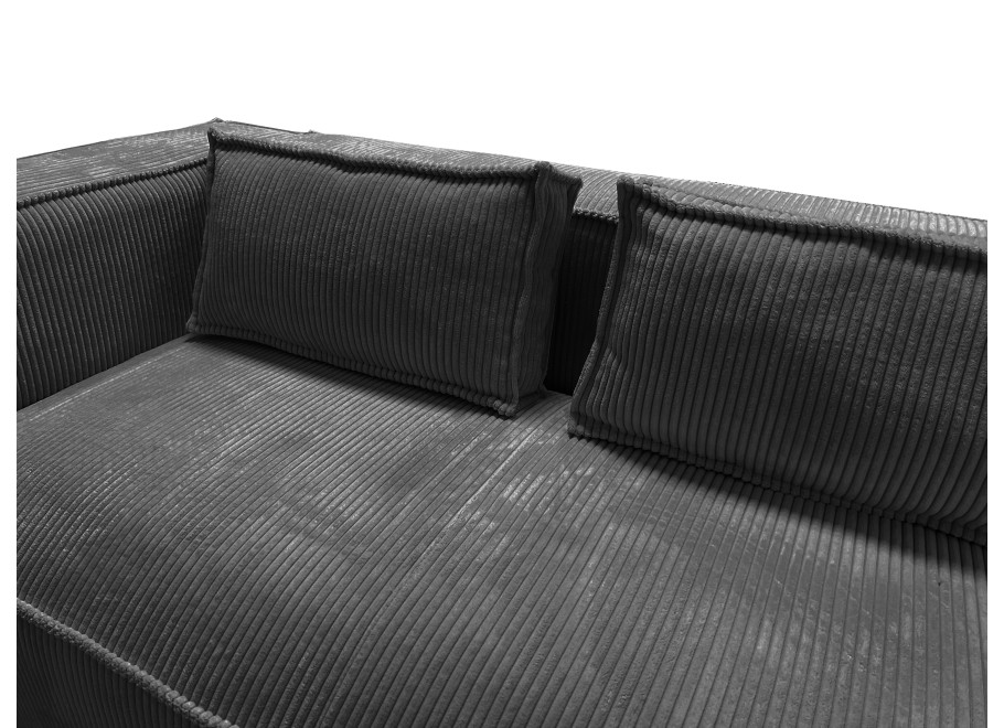 Narożnik L-kształtny ESMO grafitowy z poduszkami sztruksowa tkanina 9