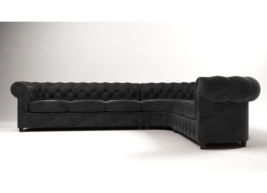 Narożnik sześcioosobowy pikowany Chesterfield SOLARIS 3+E+2 10