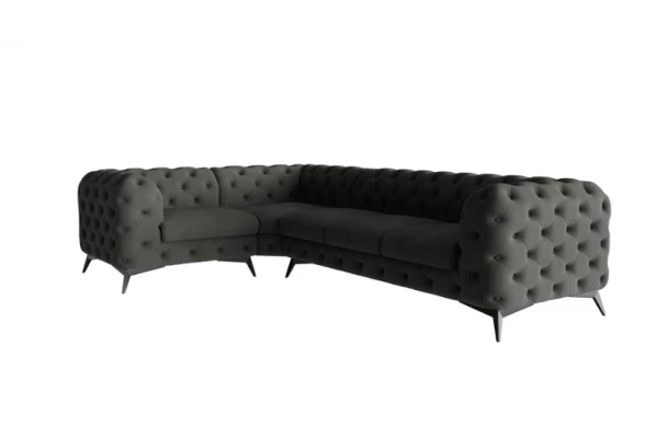 Narożnik pięcioosobowy luksusowy pikowany Chesterfield TEO 1+E+3 - meble