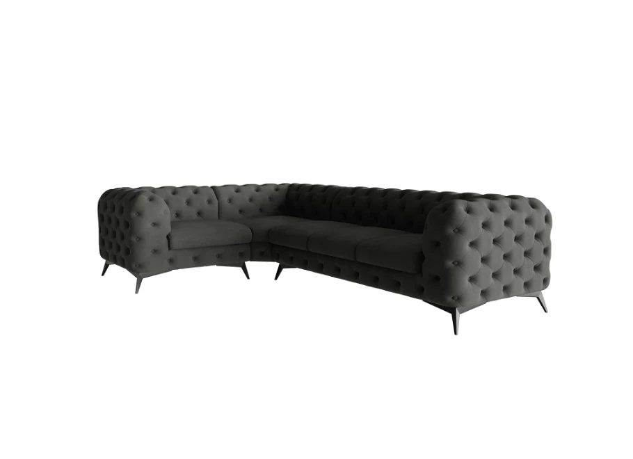 Narożnik pięcioosobowy luksusowy pikowany Chesterfield TEO 1+E+3