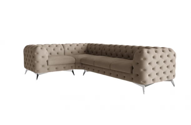 Narożnik pięcioosobowy luksusowy pikowany Chesterfield TEO 1+E+3 - luksusowe