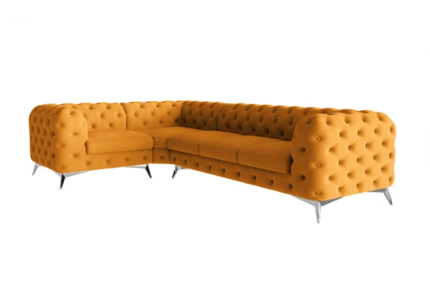 Narożnik pięcioosobowy luksusowy pikowany Chesterfield TEO 1+E+3 - design