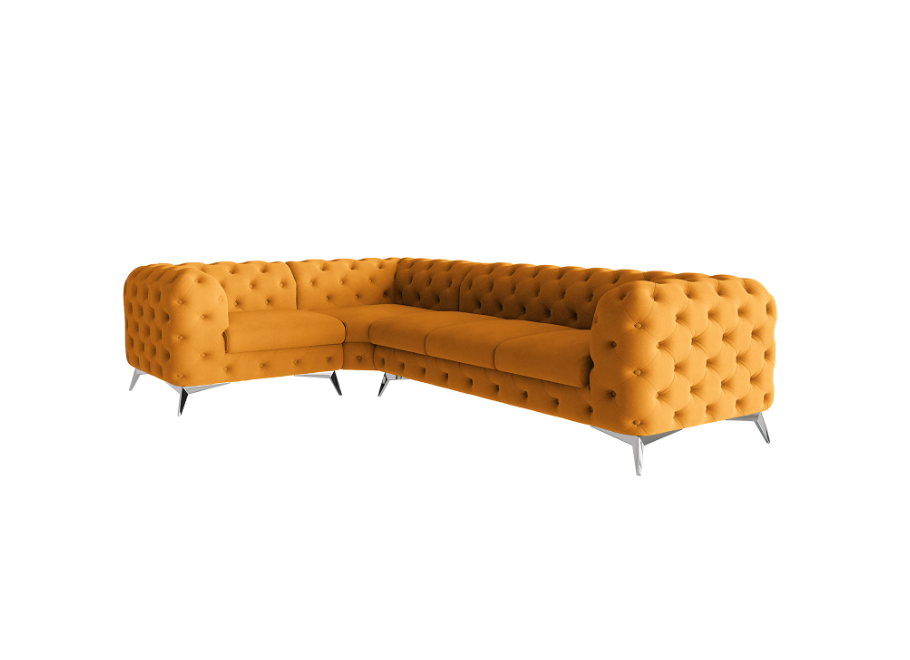 Narożnik pięcioosobowy luksusowy pikowany Chesterfield TEO 1+E+3 3