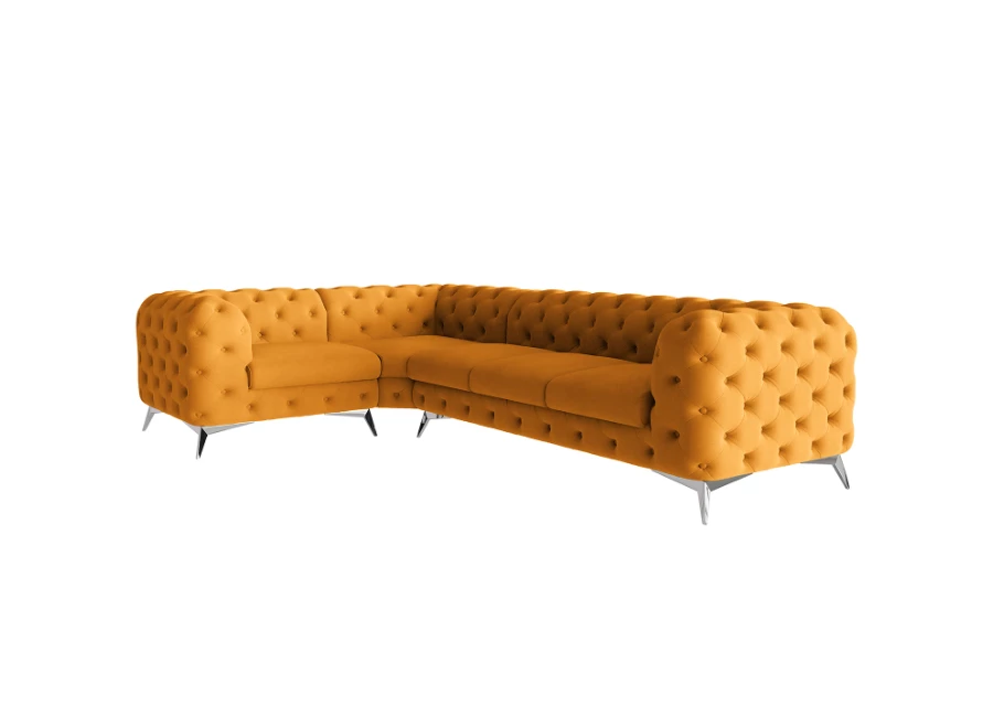 Narożnik pięcioosobowy luksusowy pikowany Chesterfield TEO 1+E+3