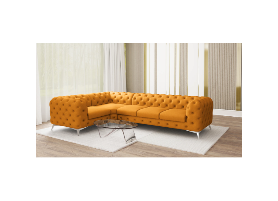 Narożnik pięcioosobowy luksusowy pikowany Chesterfield TEO 1+E+3 12