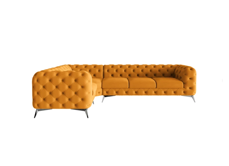 Narożnik pięcioosobowy luksusowy pikowany Chesterfield TEO 1+E+3