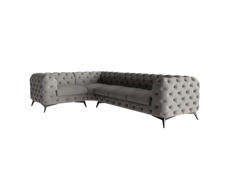 Narożnik pięcioosobowy luksusowy pikowany Chesterfield TEO 1+E+3 5