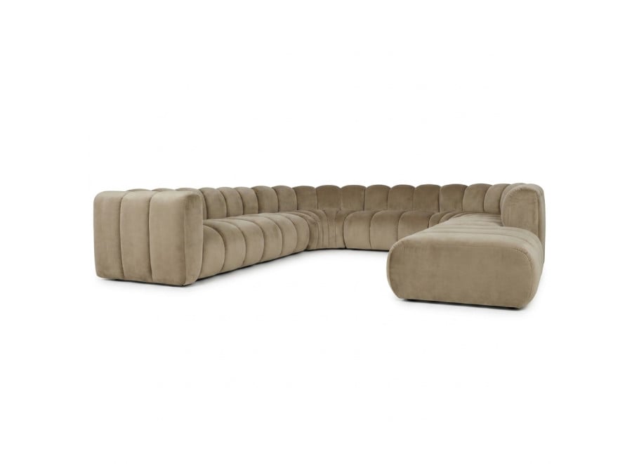 Narożnik modułowy Velis SL+S+RS+S+RS+S+P - French Velvet 656