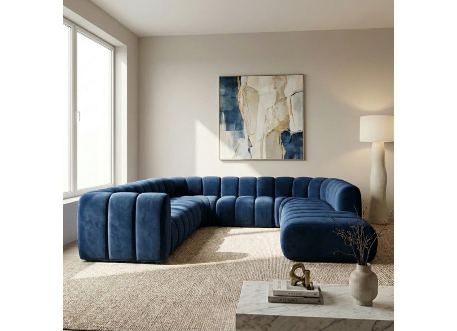 Narożnik modułowy Velis SL+S+RS+S+RS+S+P - French Velvet 670