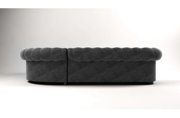 Narożnik sześcioosobowy z funkcją spania pikowany Chesterfield SOLARIS 3+E+2 - design