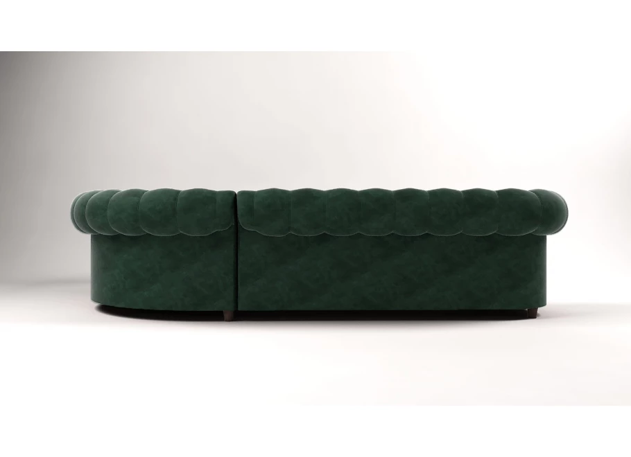 Narożnik sześcioosobowy z funkcją spania pikowany Chesterfield SOLARIS 3+E+2