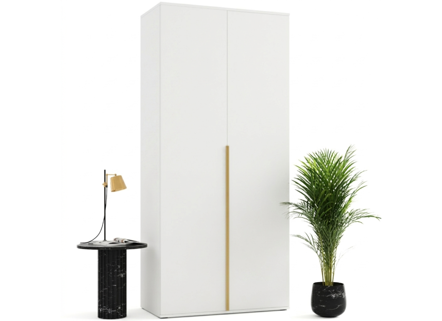 Biała szafa uchylna dwudrzwiowa FLORA - 80x200x45