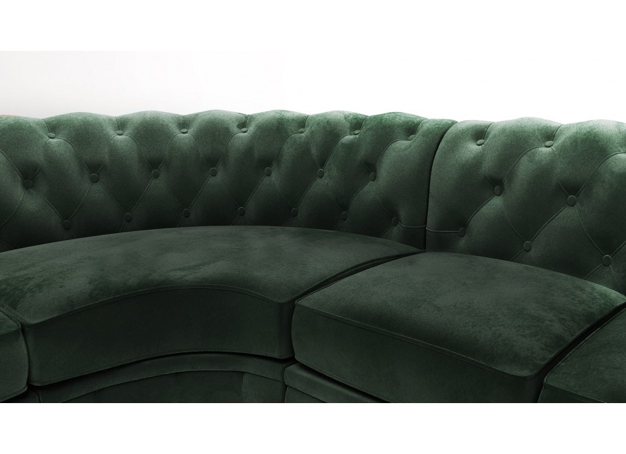Narożnik sześcioosobowy z funkcją spania pikowany Chesterfield SOLARIS 3+E+2 13