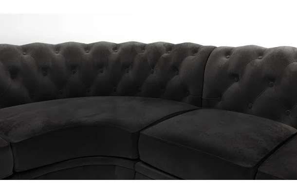 Narożnik sześcioosobowy z funkcją spania pikowany Chesterfield SOLARIS 3+E+2 - design i funkcjonalnosc w parze
