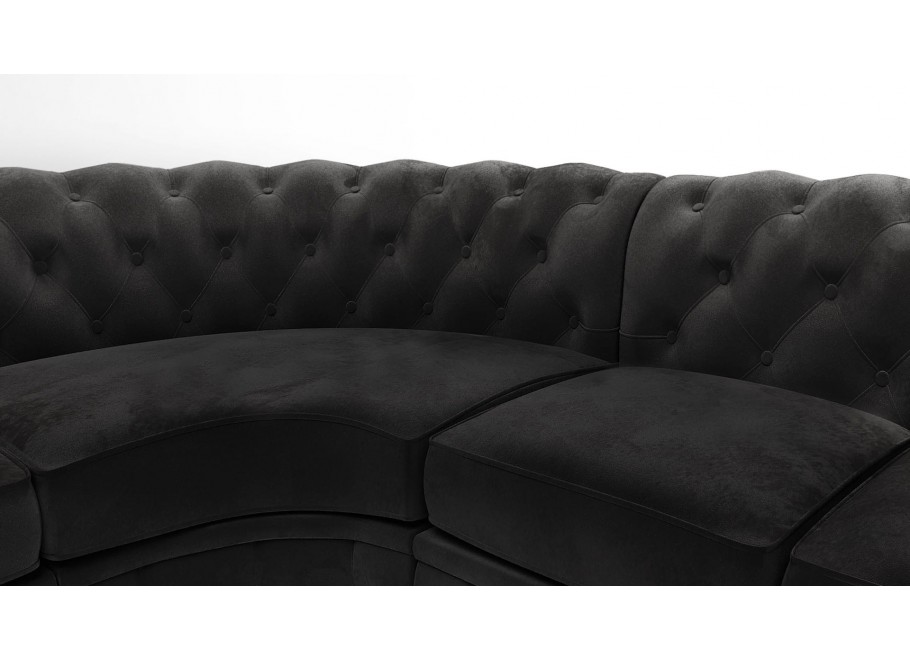 Narożnik sześcioosobowy z funkcją spania pikowany Chesterfield SOLARIS 3+E+2 15