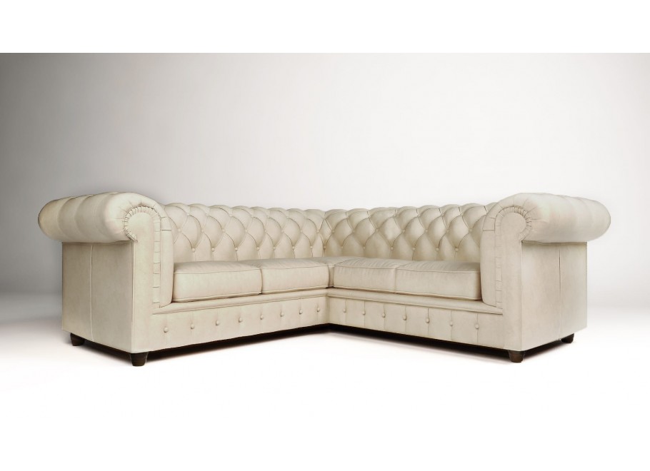 Narożnik pięcioosobowy z funkcją spania pikowany Chesterfield SOLARIS 2+E+2 6