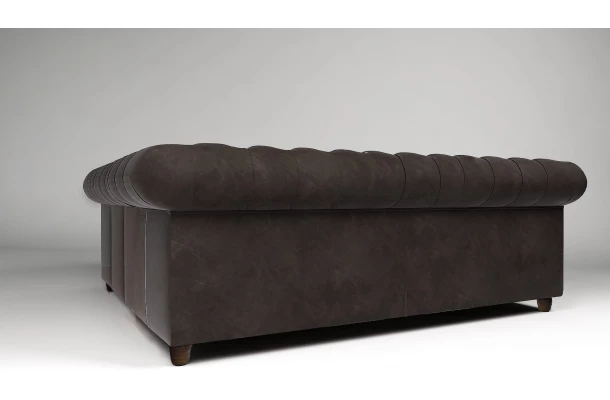 Narożnik pięcioosobowy z funkcją spania pikowany Chesterfield SOLARIS 2+E+2 - meble
