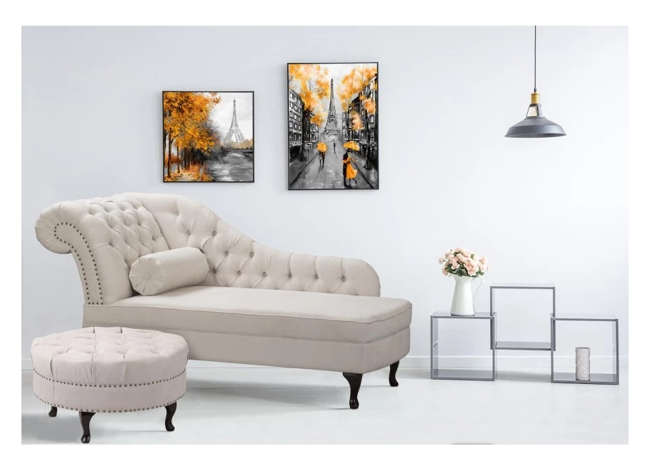 Szezlong Glamour Mona Eksluzywny Pikowany