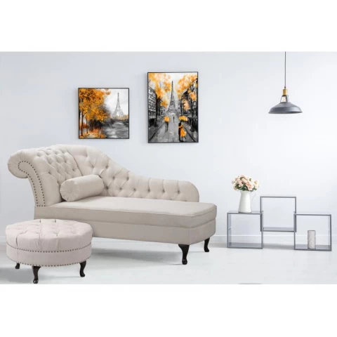 Szezlong Glamour Mona Eksluzywny Pikowany