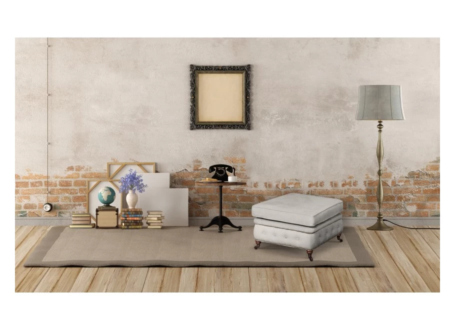 Puf pikowany glamour 75x70 VINCENT