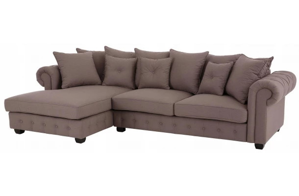 Narożnik czteroosobowy pikowany glamour LUZERN - design i funkcjonalnosc w parze