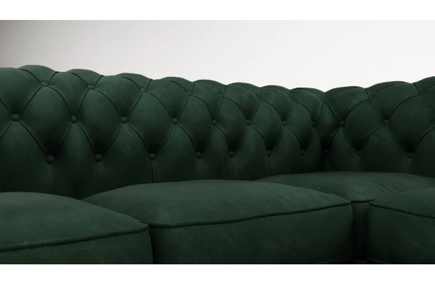 Narożnik pięcioosobowy z funkcją spania pikowany Chesterfield SOLARIS 2+E+2 - design i funkcjonalnosc w parze