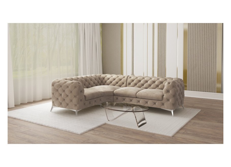 Narożnik czteroosobowy luksusowy pikowany Chesterfield TEO 1+E+2 11