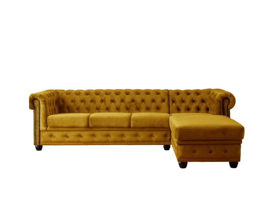 Narożnik pięcioosobowy pikowany Chesterfield FELIX 3+OT 1