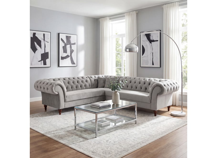 Narożnik sześcioosobowy pikowany Chesterfield PORTO - Riviera 91